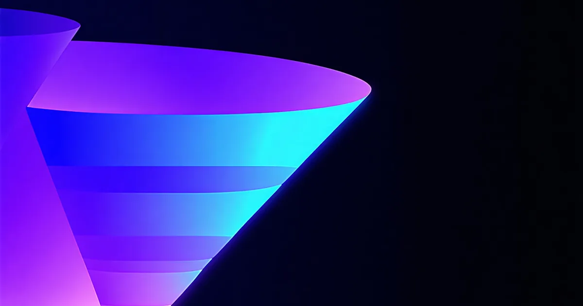 Abstract funnel chart visualization representing SaaS activation funnel benchmarks