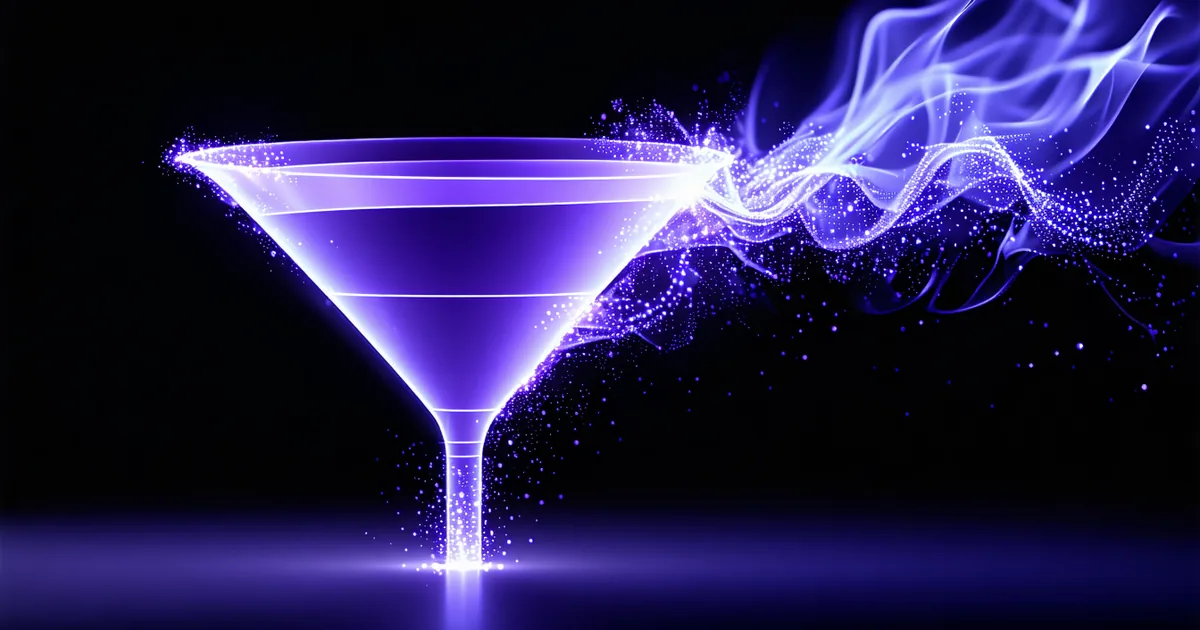 Abstract funnel drop-off visualization with a sharp narrowing