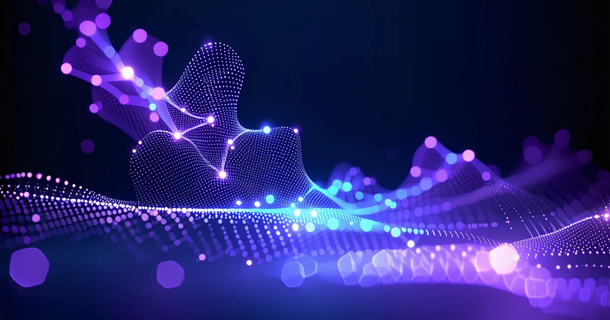 Abstract growth analytics visualization with expanding network